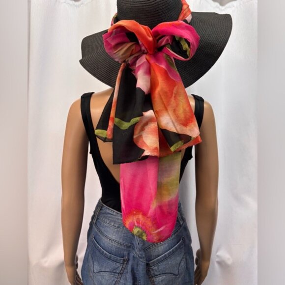 Bold Floral Sarong Wrap Scarf - Picture 4 of 14